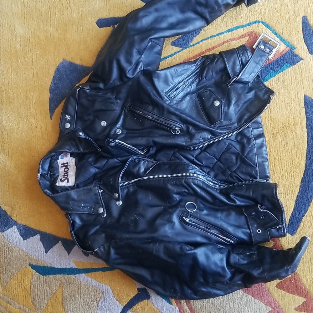Schott leather jacket men's size 40